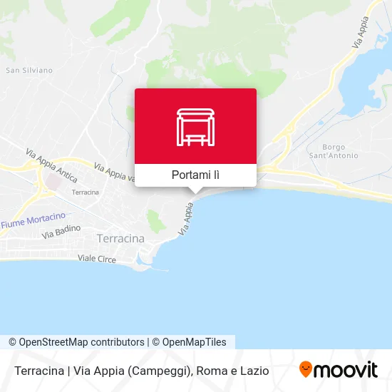 Mappa Terracina | Via Appia (Campeggi)