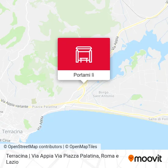 Mappa Terracina | Via Appia Via Piazza Palatina