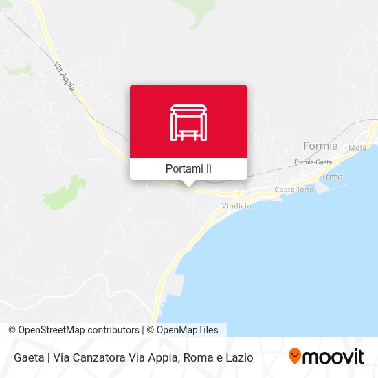 Mappa Gaeta | Via Canzatora Via Appia