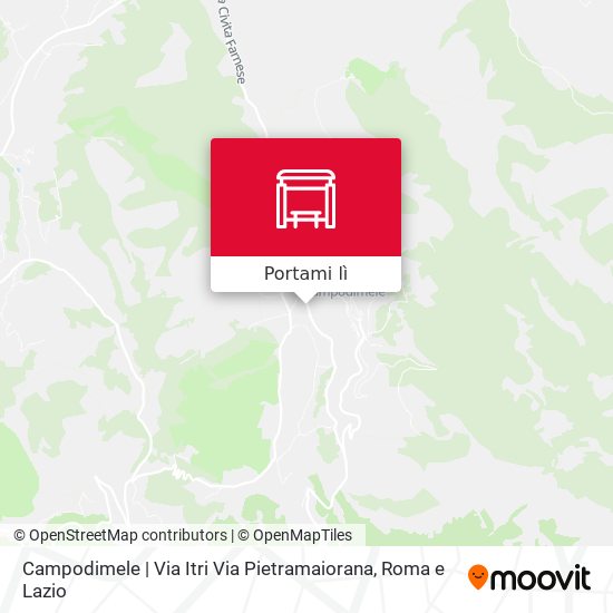 Mappa Campodimele | Via Itri Via Pietramaiorana