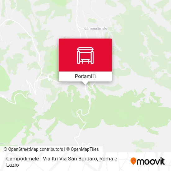 Mappa Campodimele | Via Itri Via San Borbaro