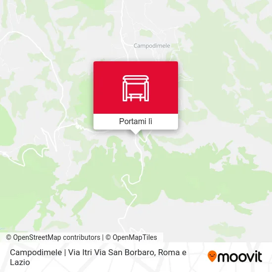 Mappa Campodimele | Via Itri Via San Borbaro