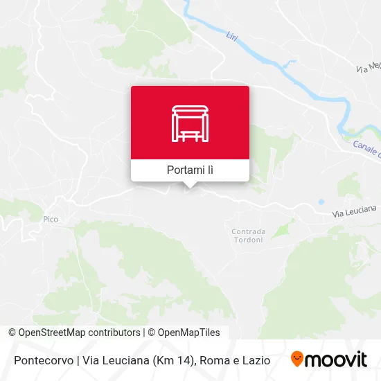 Mappa Pontecorvo | Via Leuciana (Km 14)