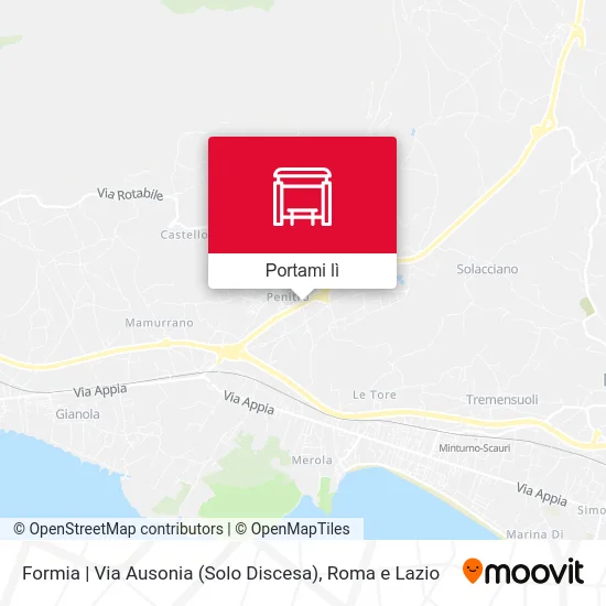 Mappa Formia | Via Ausonia (Solo Discesa)