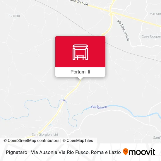 Mappa Pignataro | Via Ausonia Via Rio Fusco