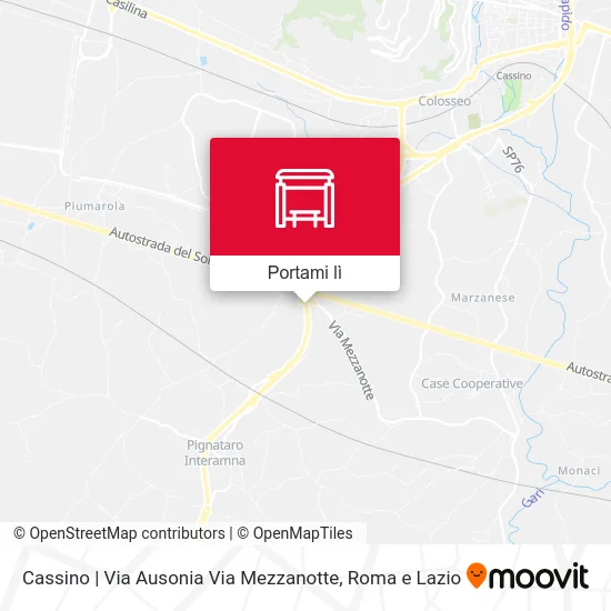 Mappa Cassino | Via Ausonia Via Mezzanotte