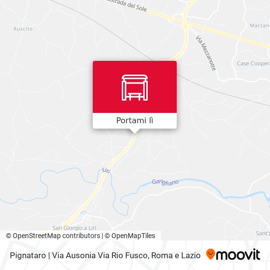 Mappa Pignataro | Via Ausonia Via Rio Fusco