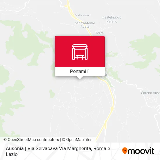 Mappa Ausonia | Via Selvacava Via Margherita
