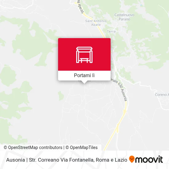 Mappa Ausonia | Str. Correano Via Fontanella