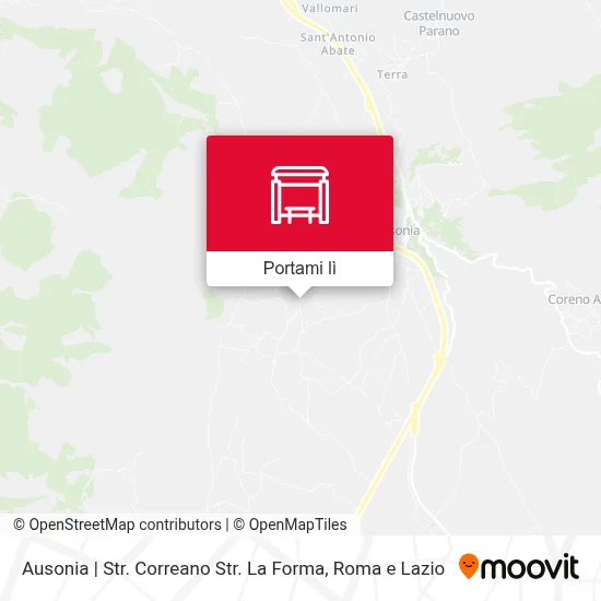 Mappa Ausonia | Str. Correano Str. La Forma