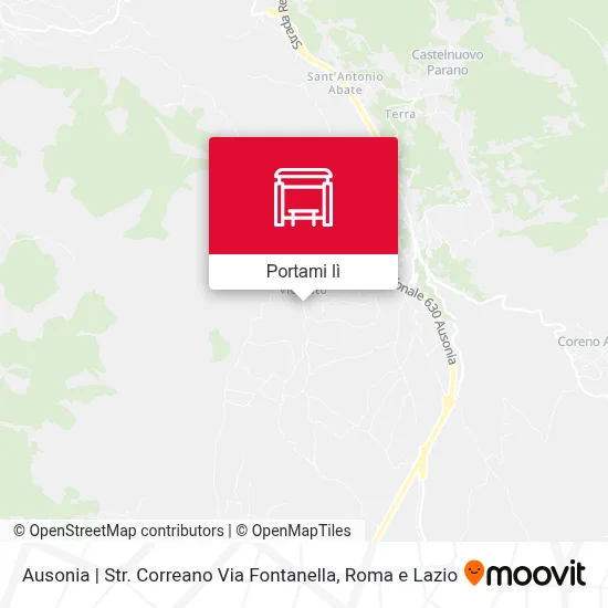 Mappa Ausonia | Str. Correano Via Fontanella