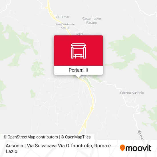 Mappa Ausonia | Via Selvacava Via Orfanotrofio