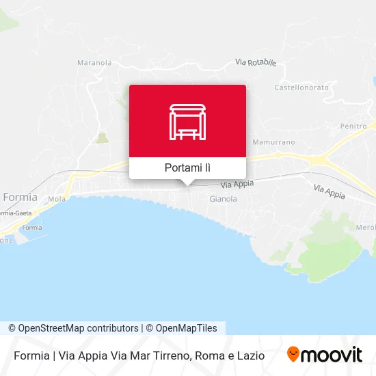 Mappa Formia | Via Appia Via Mar Tirreno