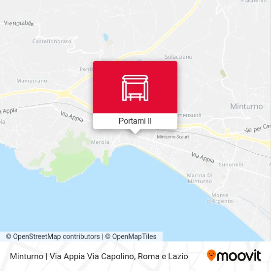 Mappa Minturno | Via Appia Via Capolino