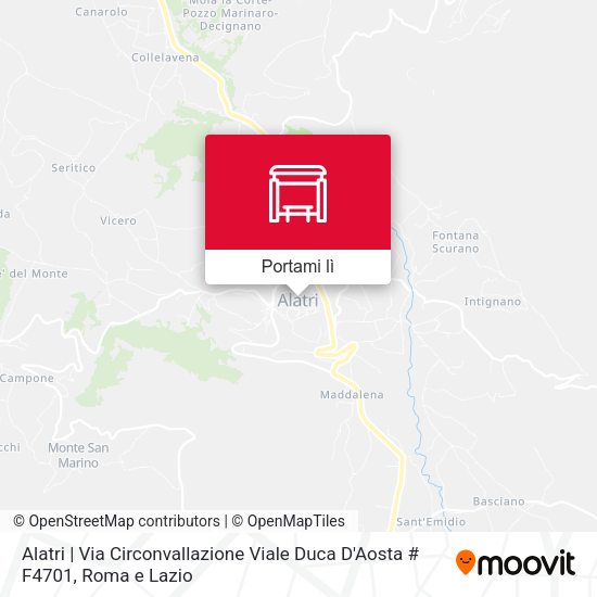 Mappa Alatri | Via Circonvallazione Viale Duca D'Aosta # F4701