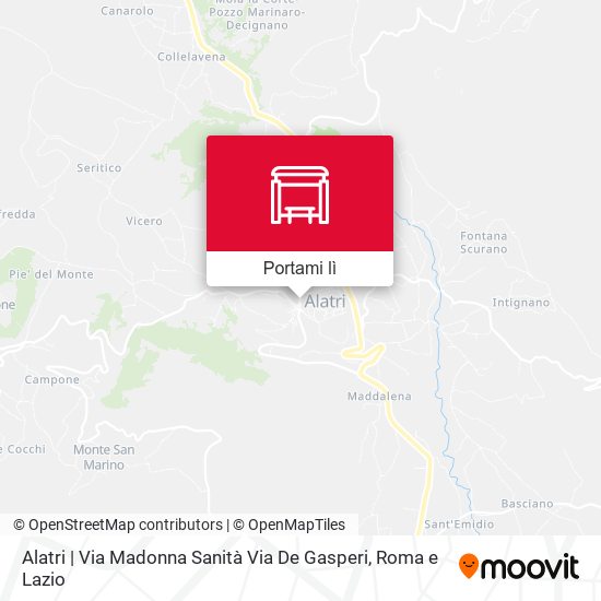 Mappa Alatri | Via Madonna Sanità Via De Gasperi