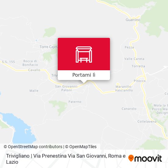 Mappa Trivigliano | Via Prenestina Via San Giovanni