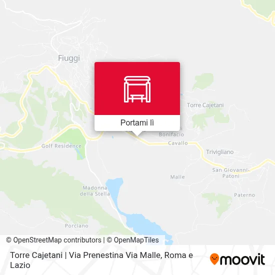 Mappa Torre Cajetani | Via Prenestina Via Malle
