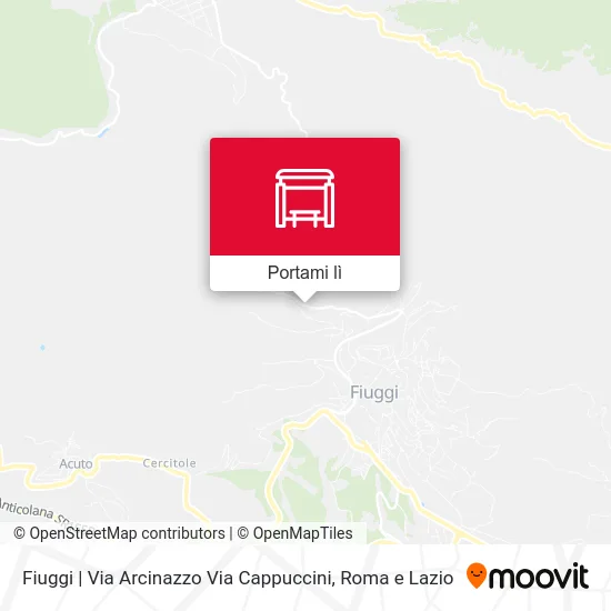 Mappa Fiuggi | Via Arcinazzo Via Cappuccini