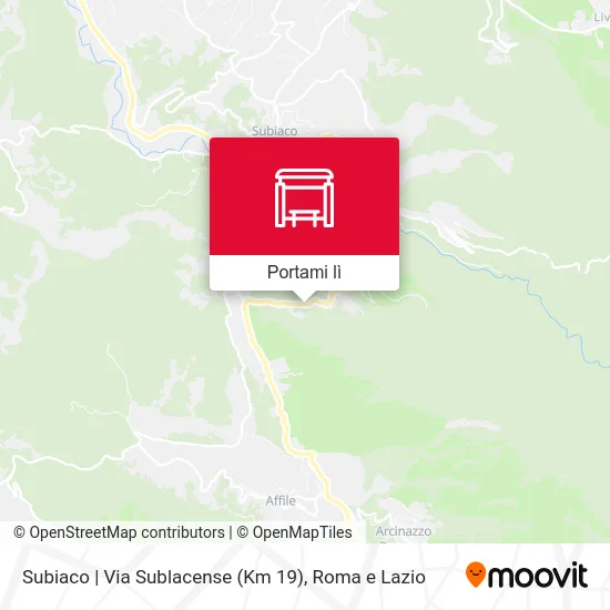 Mappa Subiaco | Via Sublacense (Km 19)