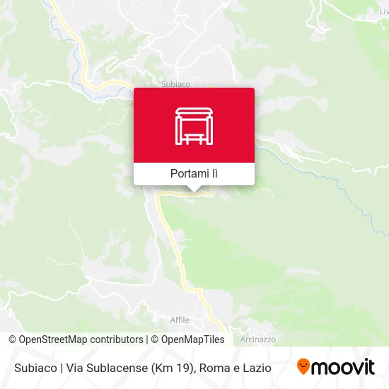 Mappa Subiaco | Via Sublacense (Km 19)