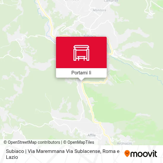 Mappa Subiaco | Via Maremmana Via Sublacense