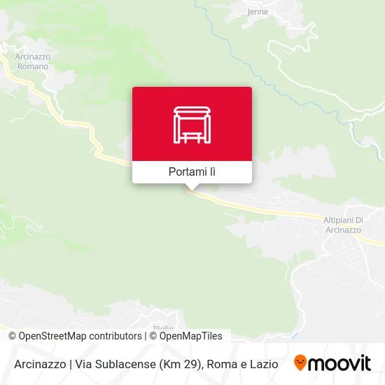 Mappa Arcinazzo | Via Sublacense (Km 29)