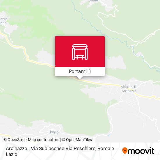 Mappa Arcinazzo | Via Sublacense Via Peschiere