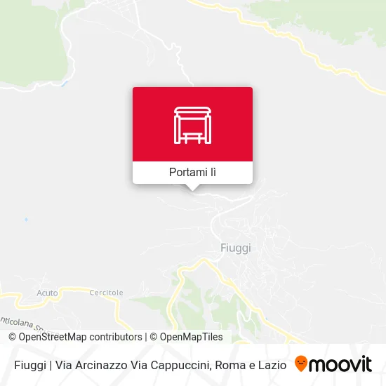 Mappa Fiuggi | Via Arcinazzo Via Cappuccini