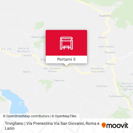 Mappa Trivigliano | Via Prenestina Via San Giovanni