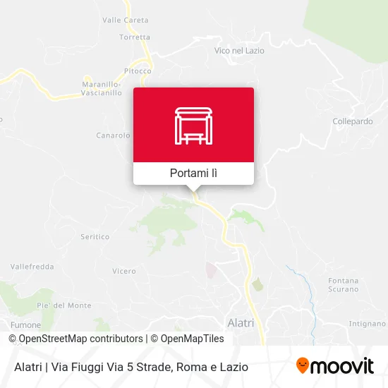 Mappa Alatri | Via Fiuggi Via 5 Strade