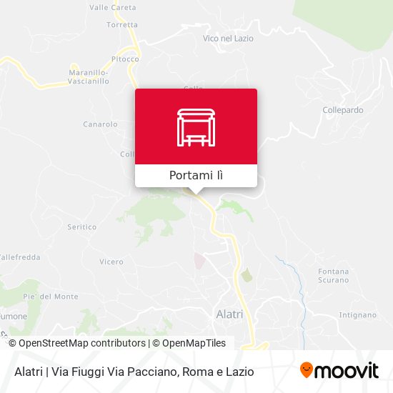 Mappa Alatri | Via Fiuggi Via Pacciano