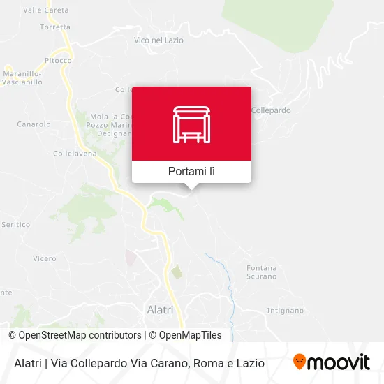 Mappa Alatri | Via Collepardo Via Carano
