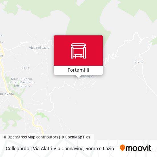 Mappa Collepardo | Via Alatri Via Cannavine