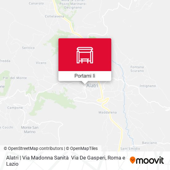 Mappa Alatri | Via Madonna Sanità  Via De Gasperi