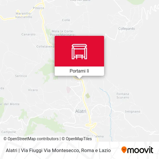Mappa Alatri | Via Fiuggi Via Montesecco