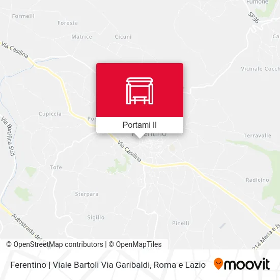 Mappa Ferentino | Viale Bartoli Via Garibaldi
