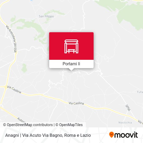 Mappa Anagni | Via Acuto Via Bagno
