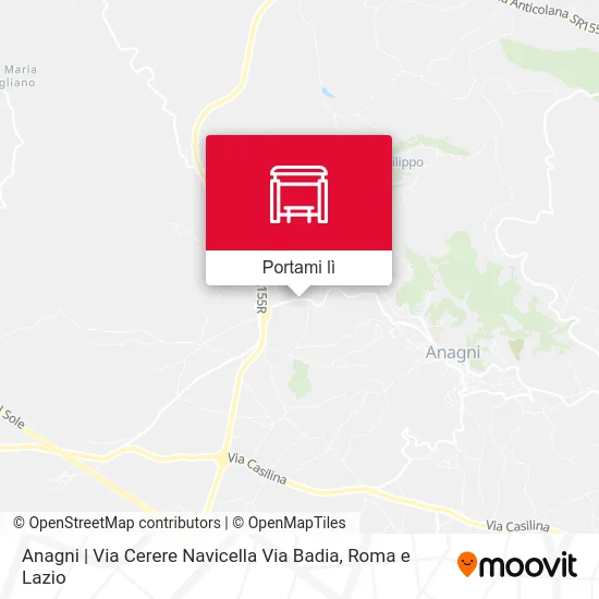 Mappa Anagni | Via Cerere Navicella Via Badia