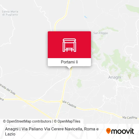 Mappa Anagni | Via Paliano Via Cerere Navicella