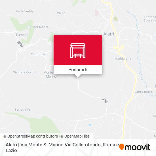 Mappa Alatri | Via Monte S. Marino Via Collerotondo