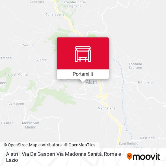 Mappa Alatri | Via De Gasperi Via Madonna Sanità