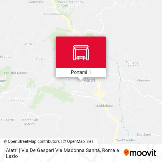Mappa Alatri | Via De Gasperi Via Madonna Sanità