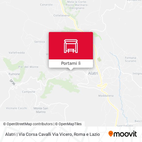 Mappa Alatri | Via Corsa Cavalli Via Vicero