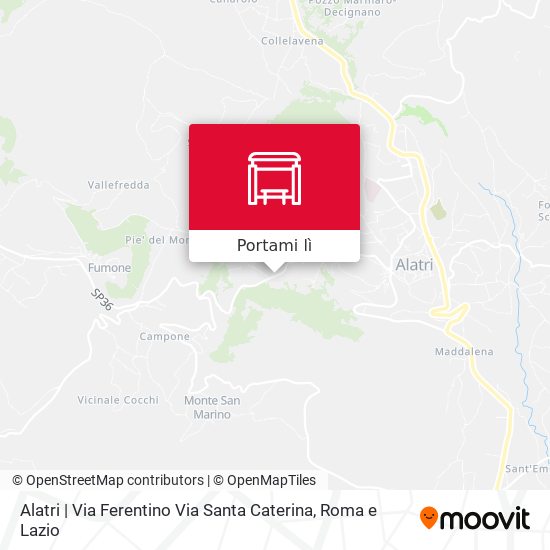 Mappa Alatri | Via Ferentino Via Santa Caterina