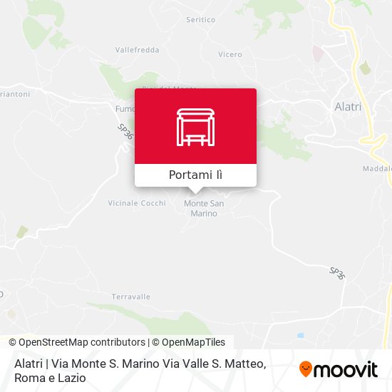 Mappa Alatri | Via Monte S. Marino Via Valle S. Matteo