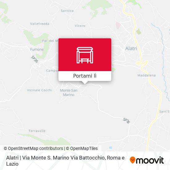 Mappa Alatri | Via Monte S. Marino Via Battocchio
