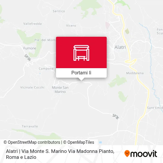 Mappa Alatri | Via Monte S. Marino Via Madonna Pianto