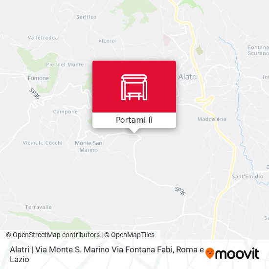Mappa Alatri | Via Monte S. Marino Via Fontana Fabi
