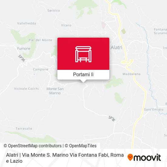 Mappa Alatri | Via Monte S. Marino Via Fontana Fabi